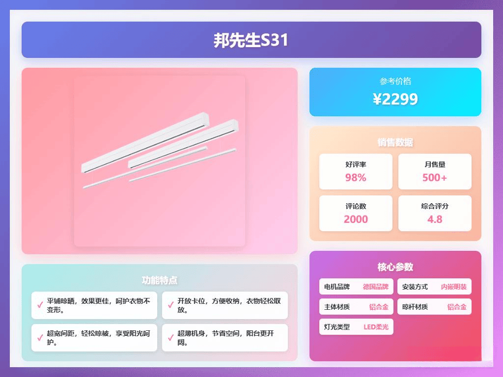 推荐：这6款实用又省心！邦先生智能晾衣架性价比(图4)
